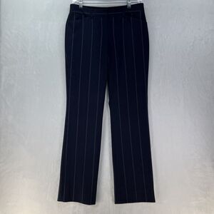 Express Editor Barely Boot Low Rise Pants Women’s Sz 4R Navy Pinstripe